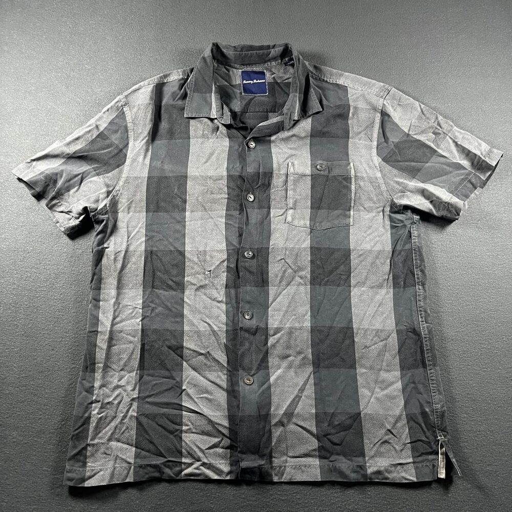 Tommy-bahama Men's Grey and Black Shirt